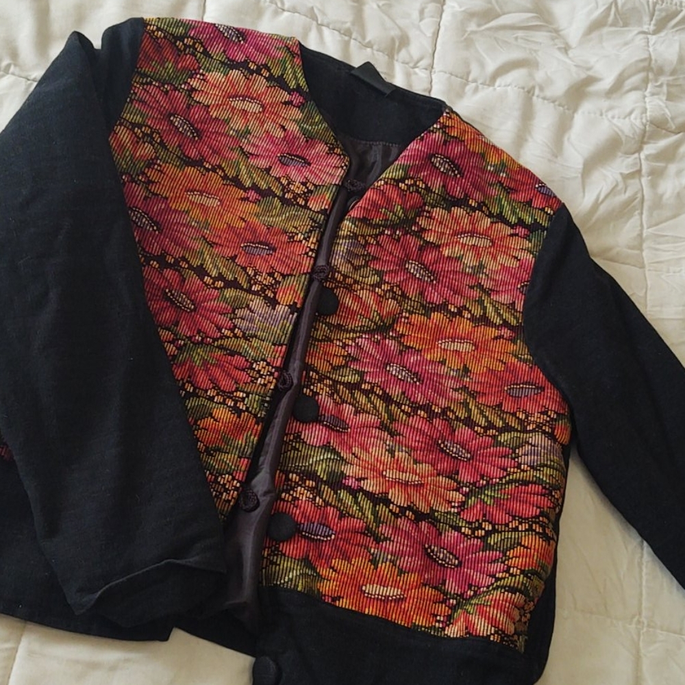 Vintage flower jacket made in Guatamala